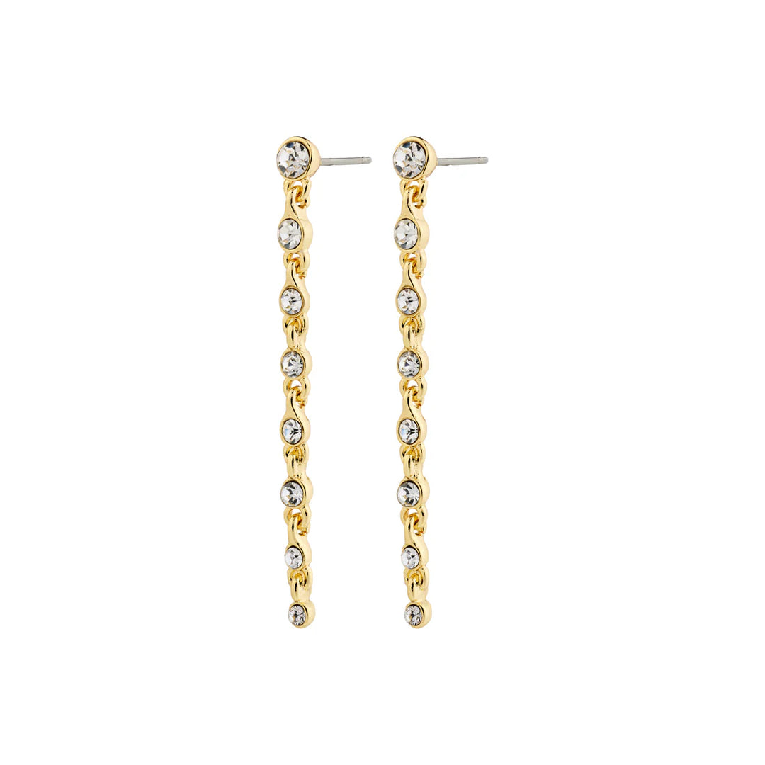 Pilgrim Jewelry IMOGENE Recycled Drop Crystal Earrings Gold Plated