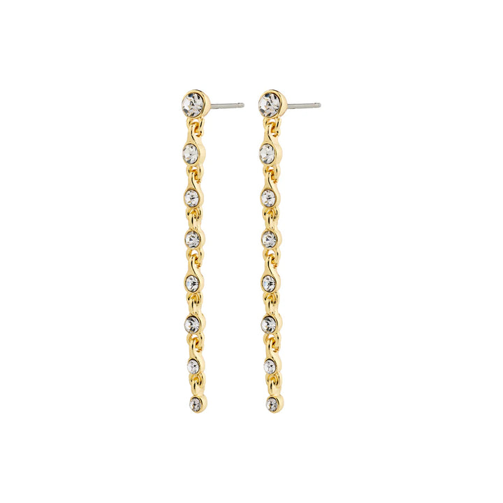 Pilgrim Jewelry IMOGENE Recycled Drop Crystal Earrings Gold Plated