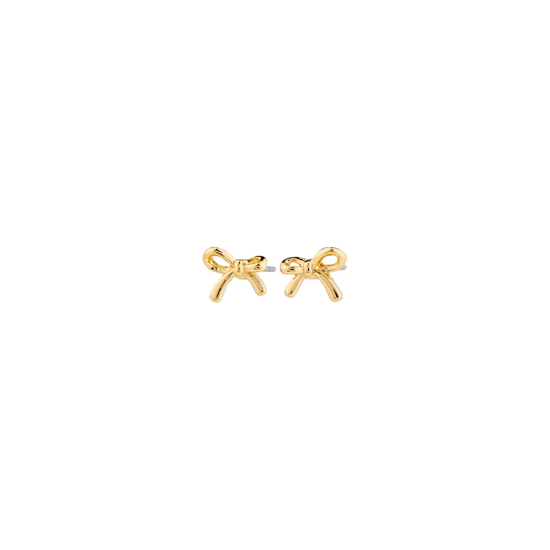 Pilgrim Jewelry LYSANDRA Recycled Micro Bow Earrings Gold Plated