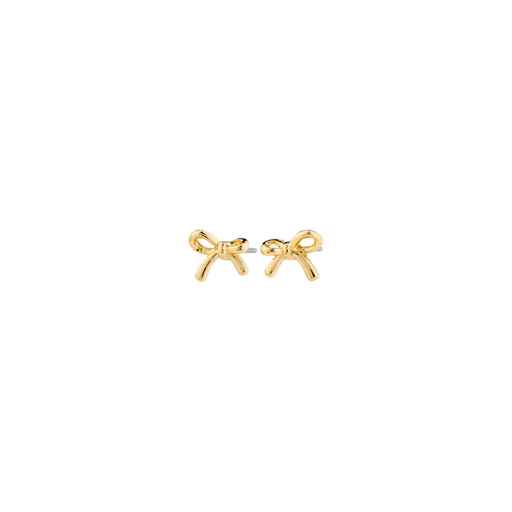 Pilgrim Jewelry LYSANDRA Recycled Micro Bow Earrings Gold Plated