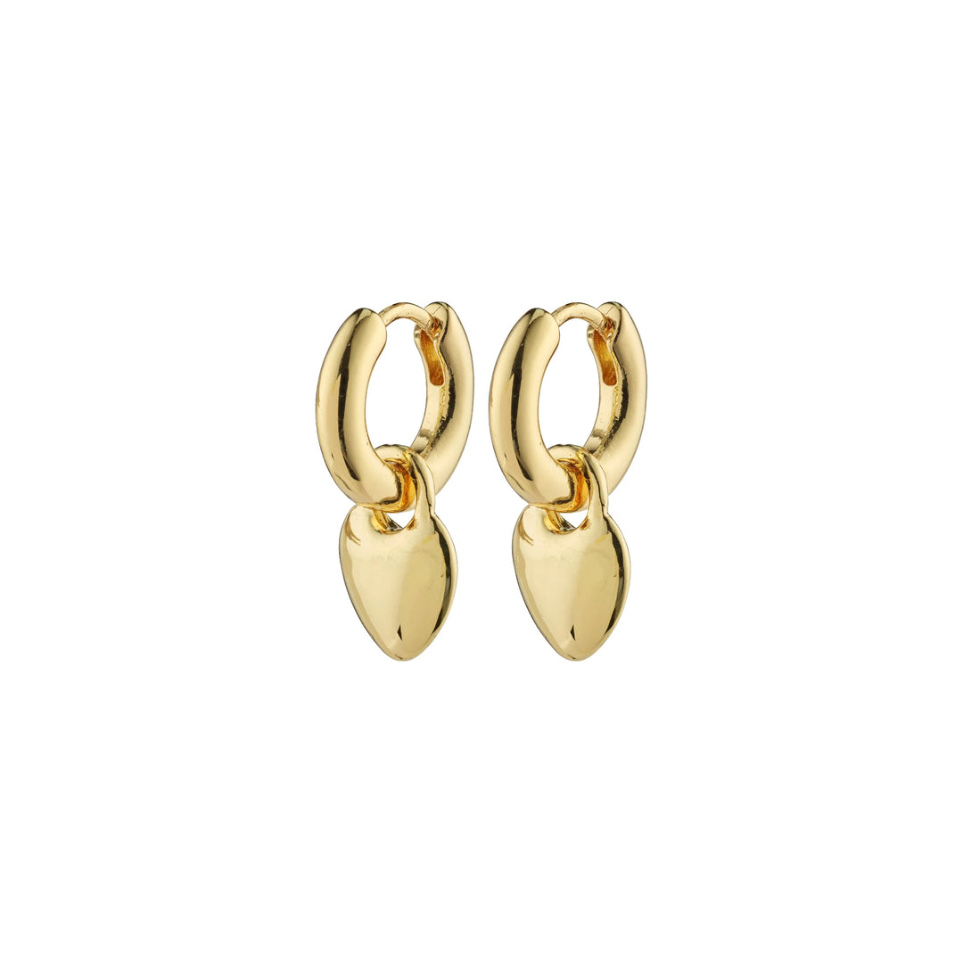 Pilgrim Jewelry SOPHIA Recycled Heart Hoops Earrings Gold-Plated
