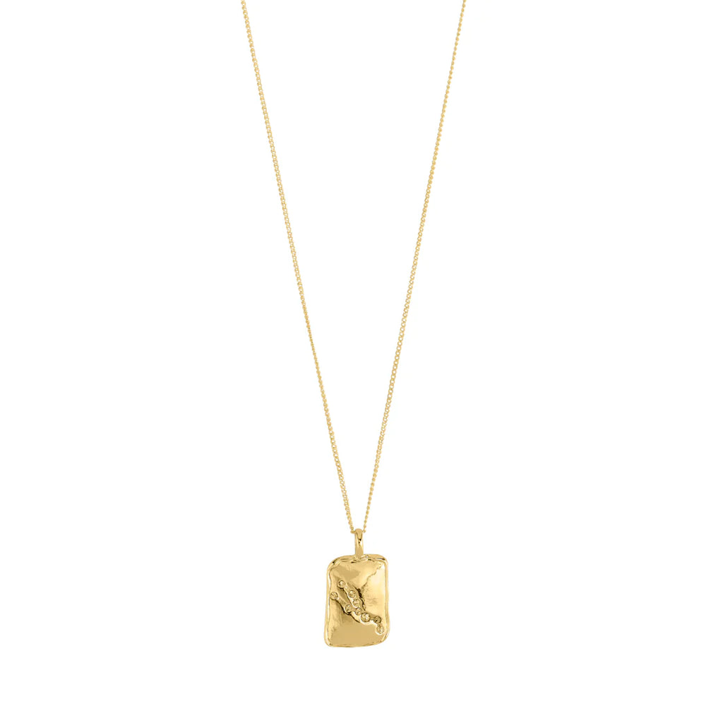 Pilgrim Jewelry TAURUS Recycled Zodiac Sign Necklace  Gold Plate