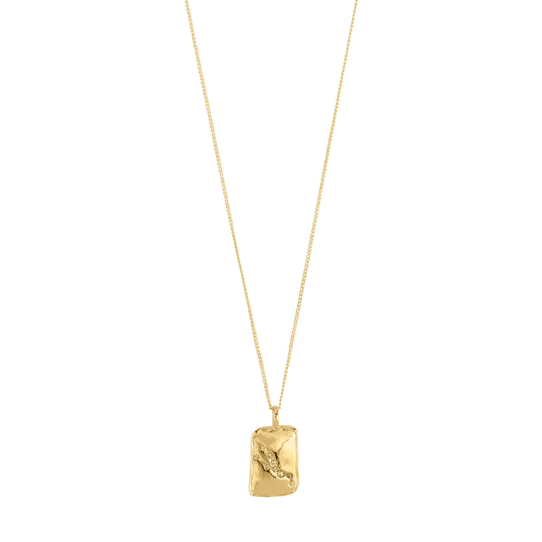 Pilgrim Jewelry TAURUS Recycled Zodiac Sign Necklace  Gold Plate