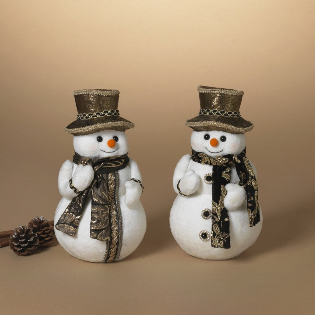 Plush Snowmen Figurines with Decorative Hats