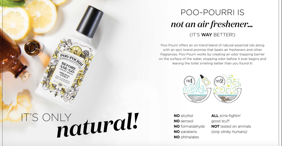 PooPourri Natural bathroom spray odor eliminator - Original Citrus