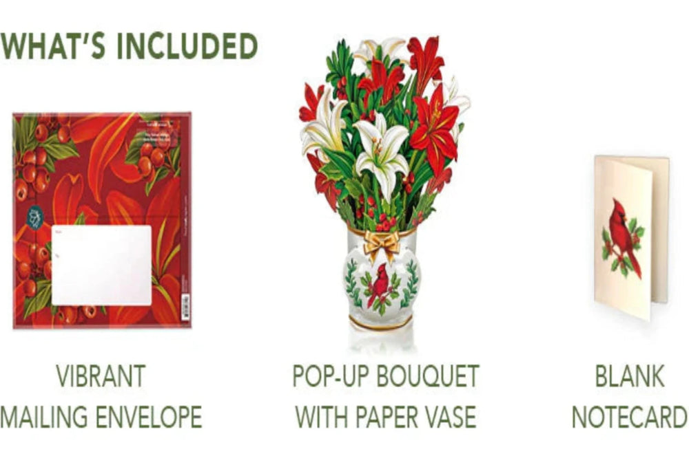 Pop Up Flower Bouquet Greeting Card - Winter Joy