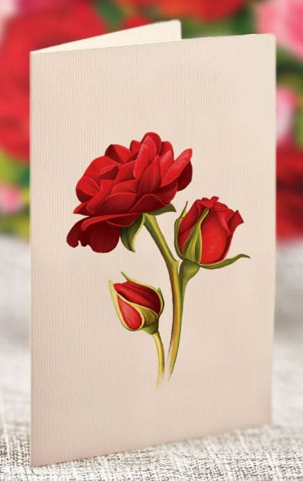 Pop Up Flower Bouquet  Greeting Card | Blooming Roses