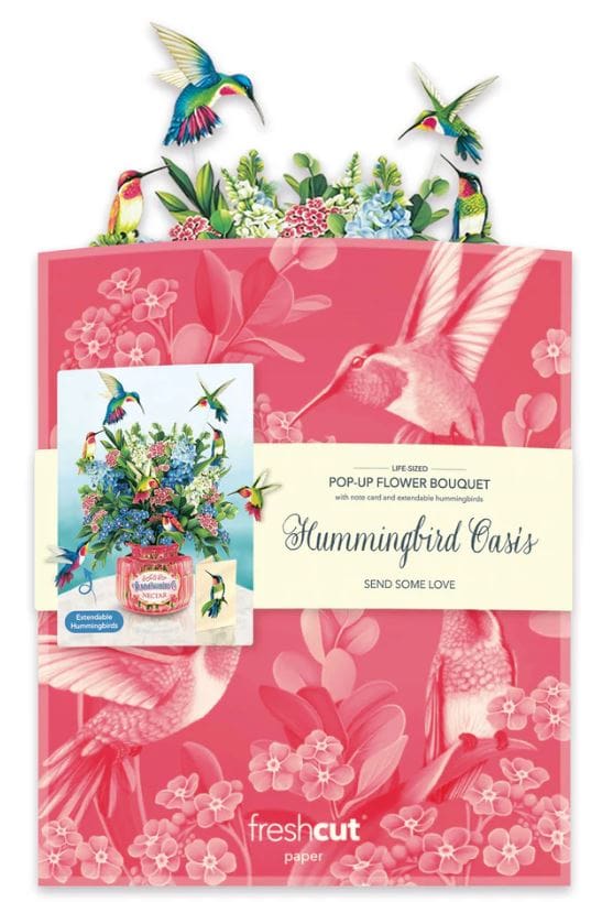 Pop Up Flower Bouquet  Greeting Card | Hummingbird Oasis