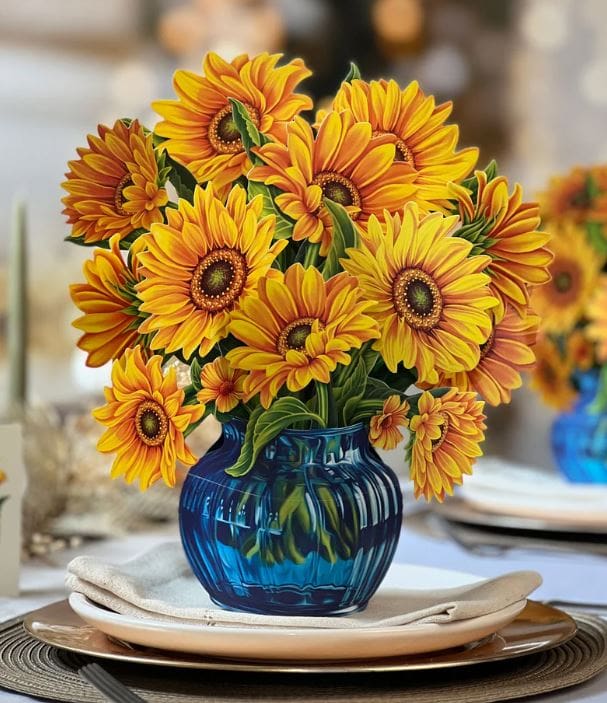 Pop Up Flower Bouquet  Greeting Card | Sunflowers
