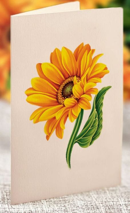 Pop Up Flower Bouquet  Greeting Card | Sunflowers