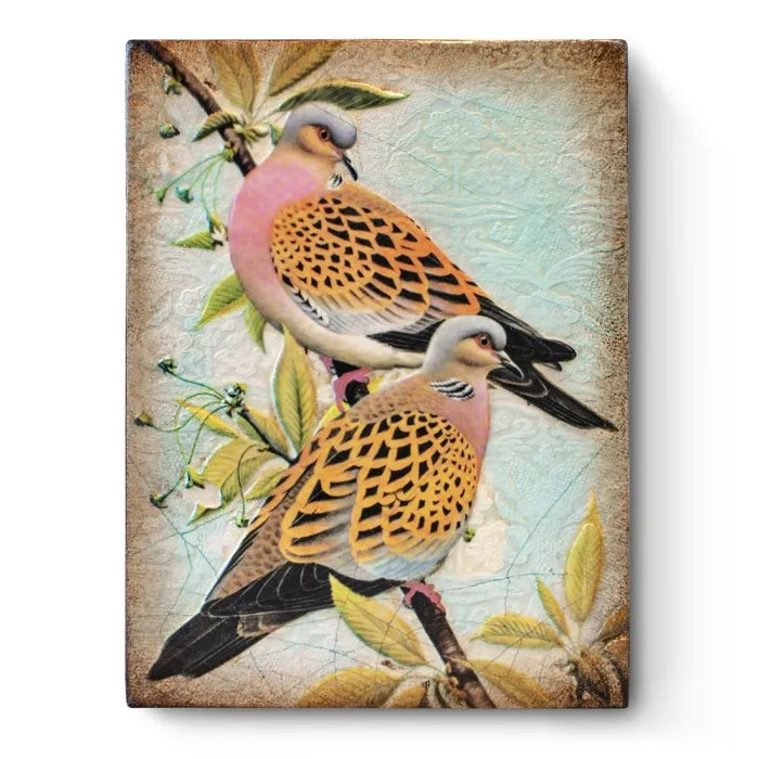 RLE 19-06- Turtle Doves RETIRED & SIGNED Sid Dickens Memory Block