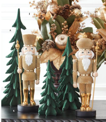 Golden Beaded Soldier Christmas Decor