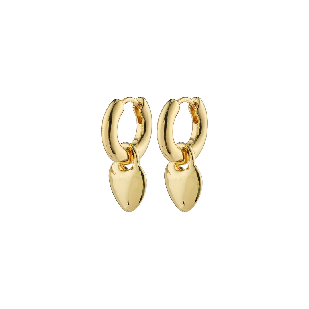 SOPHIA Recycled Heart Hoops Earrings Gold