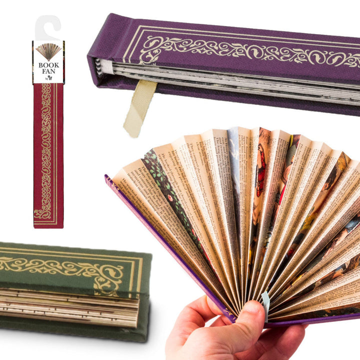 Vintage Book-Themed Hand Fan