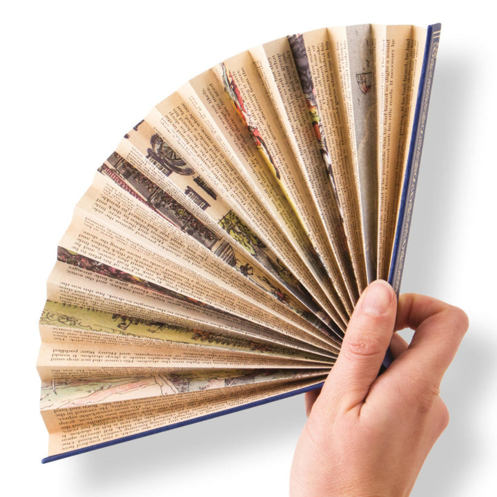 Vintage Book-Themed Hand Fan