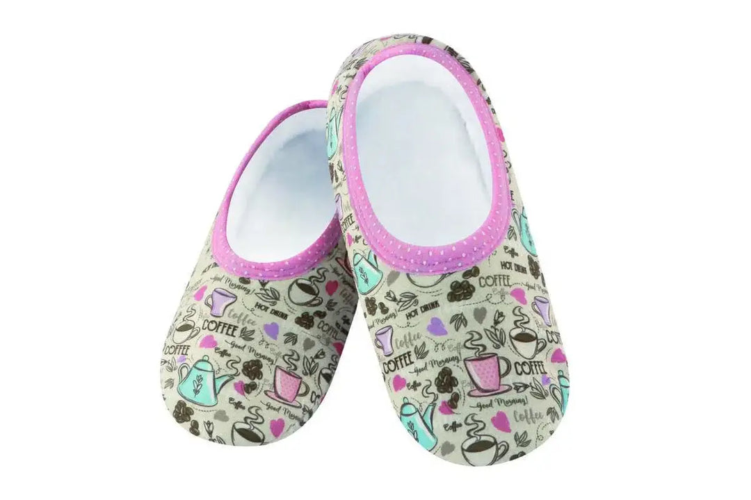 Women's Snoozie Skinnies Slippers - Hot Coffee Skinnies with Travel Pouch