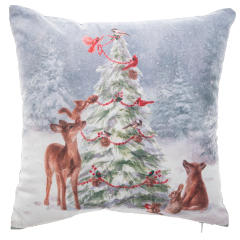 Woodland Scene Throw Pillow