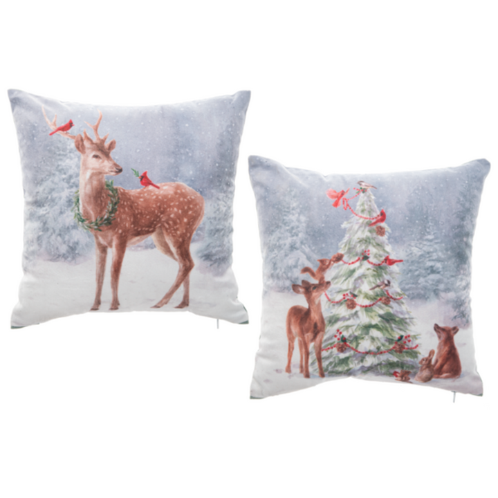 Woodland Scene Throw Pillow