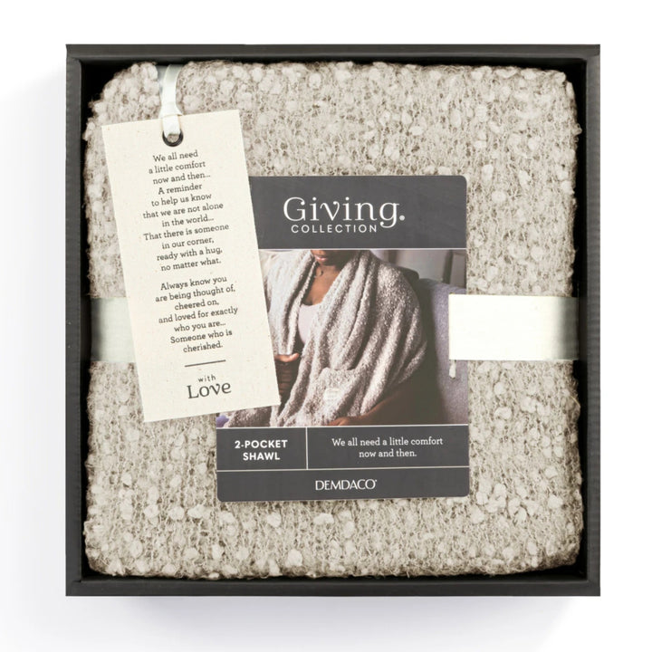 Demdaco Giving shawl presented in gift box with message of love .