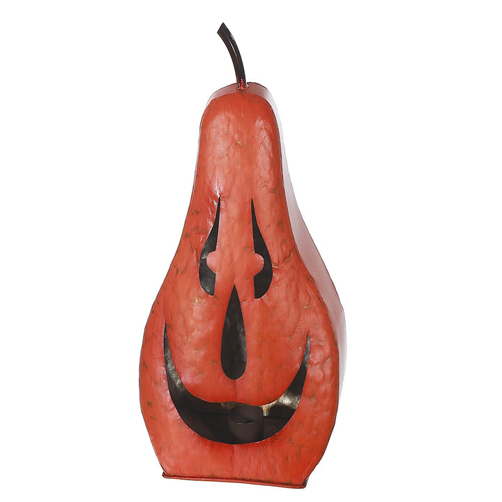 Rustic Metal Smiling or Winking Pumpkin Halloween Décor