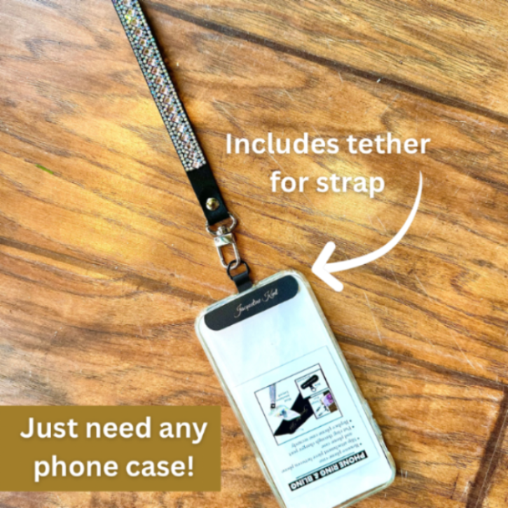 Jacqueline Kent Cell Phone Crossbody Lanyard Strap Aurora Borealis