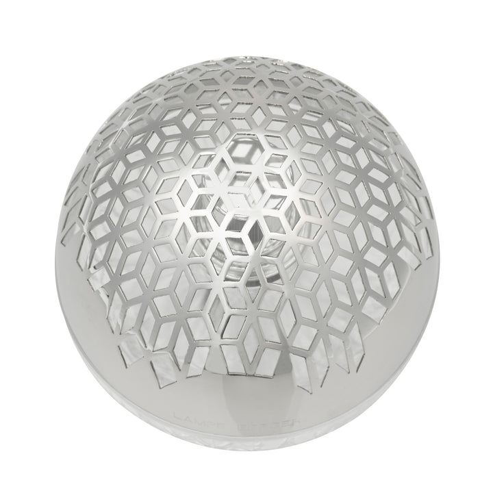 Lampe berger Luka clear home fragrance lampe  with a closeup of the geometric honeycomb cutout pattern on the diffuser cap