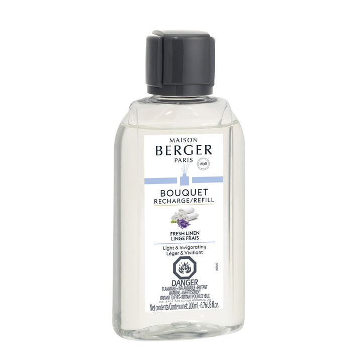 Maison Berger Paris refill bottle of fresh linen reed diffuser fragrance
