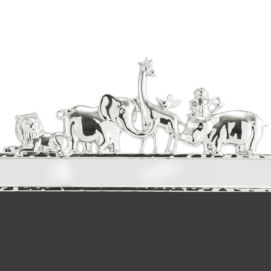 Michael Aram zoo animals nickel plated  photo frame for child, heirloom quality 5x7, 133232 close up