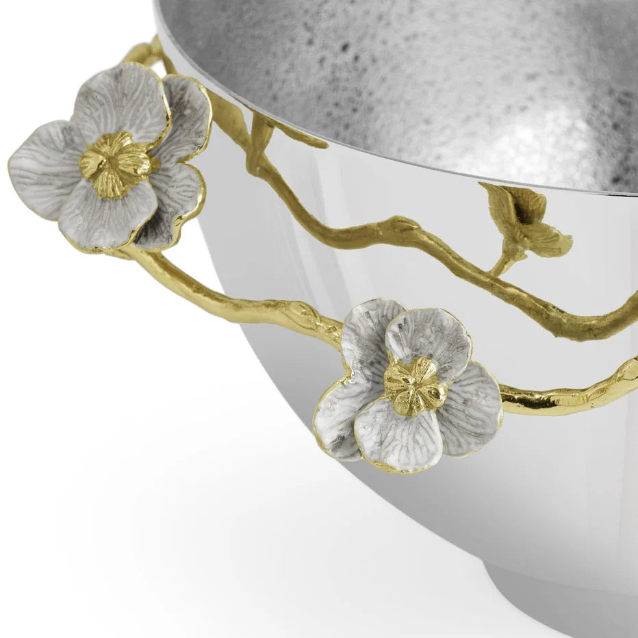 Michael Aram Orchid Bowl white enamel medium close up