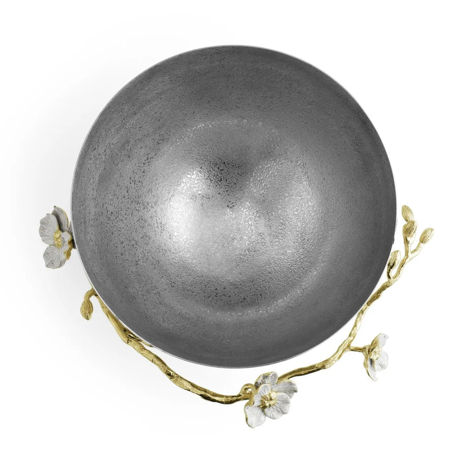 Michael Aram Orchid Bowl white enamel medium hand crafted top view