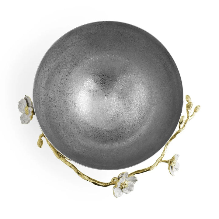 Michael Aram Orchid Bowl white enamel medium hand crafted top view