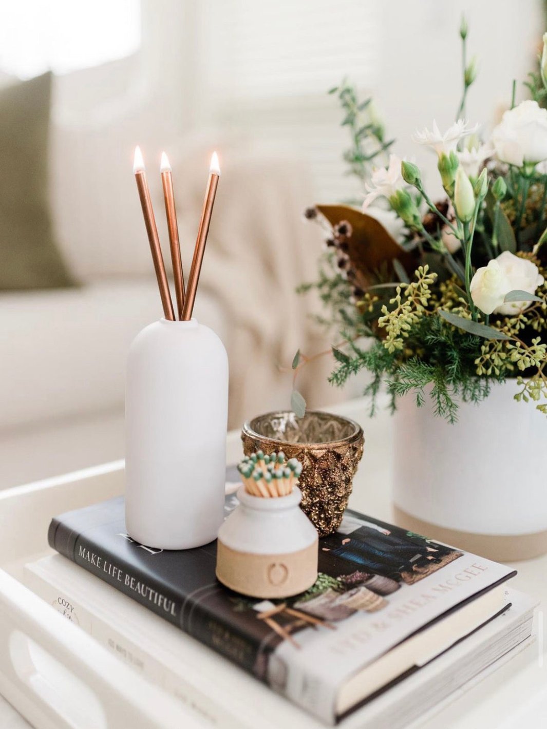 While everlasting candle co vase with copper everlasting candle sticks