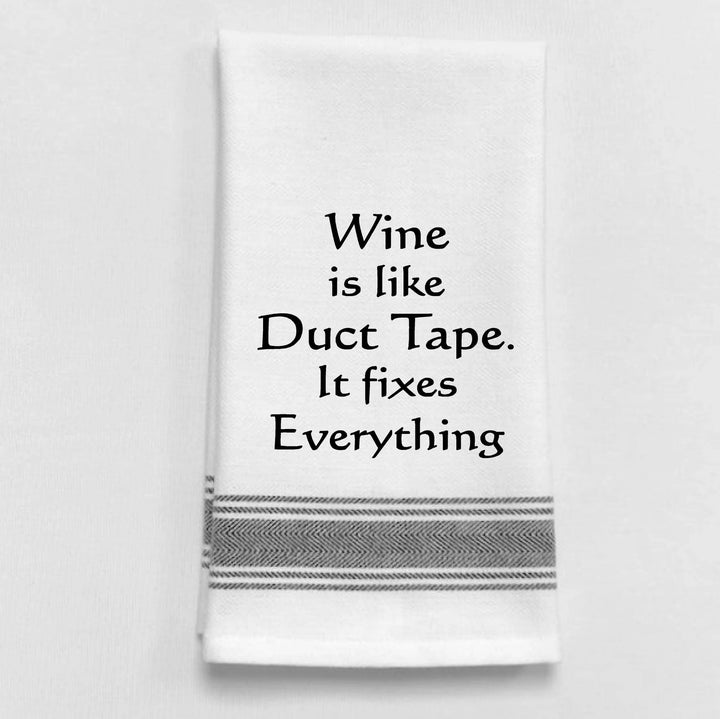 White Bistro Tea or Guest Towel for gifting  with inspirational quote on life