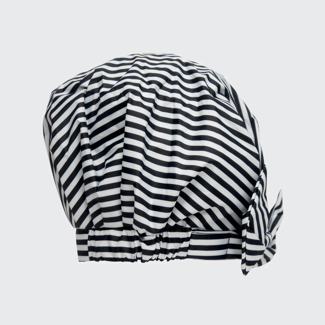 Kitsch Recycled Polyester Luxe Shower Cap - Stripe