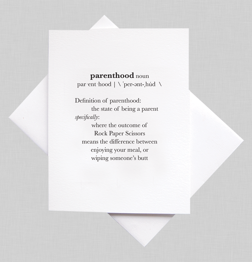 Definition of Parenthood - Greeting Card