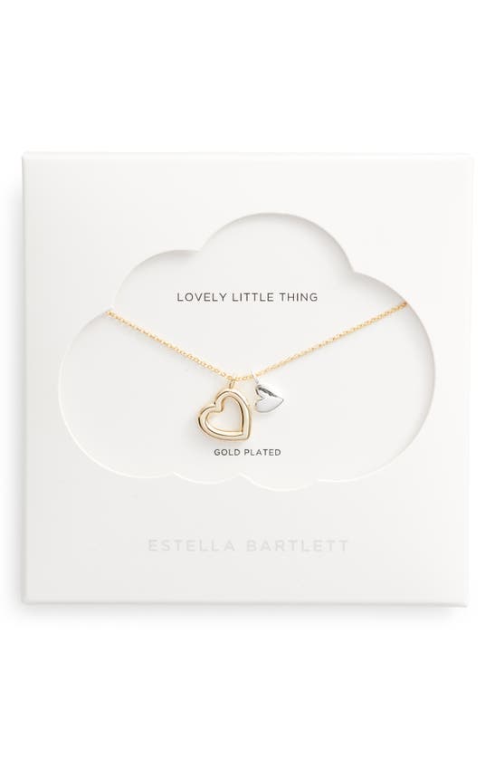 Double HEART CHARM NECKLACE - YELLOW GOLD & SILVER Plated