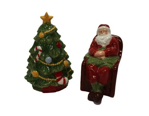 Santa and Christmas Tree Salt & Pepper Set