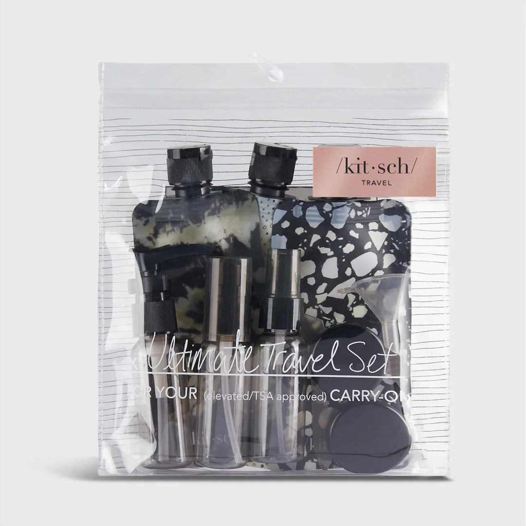 Kitsch 11pc Travel bottle Set - Black