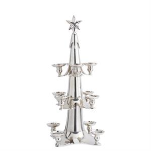  Impressive Silver Plated 3 Tiered Tree Candleholder 33"h