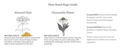 100% Natural Mustard Bath information and ingredients