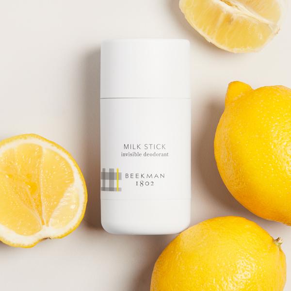 Beekman 1802 milk stick deodorant lemon fragrance