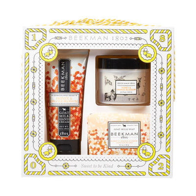 Beekman 1802 Honey & Orange Blossom 2OZ Hand Cream, 2OZ Body Cream & 3.5OZ Bar Soap Gift Set