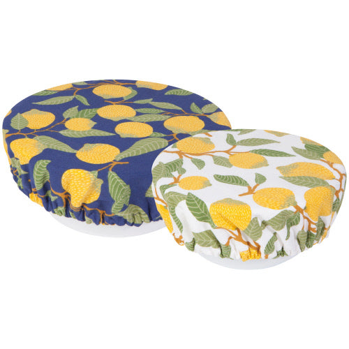 Reusable Elastic Kitchen Bowl Covers - Lemons (Set of 2)