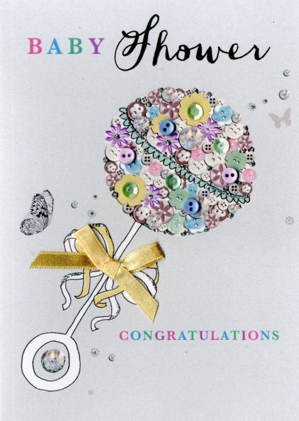 Buttoned Up Baby Shower Card