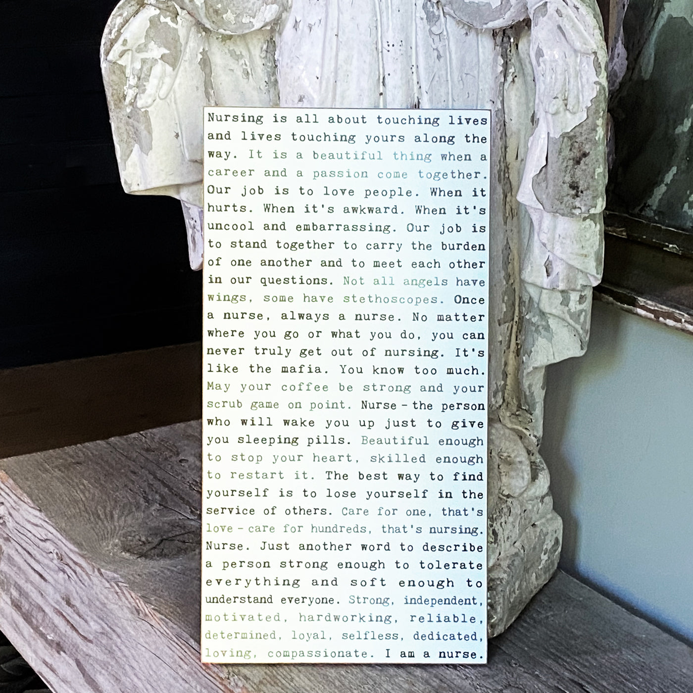 Cedar Mountain Studio Nurses Typewriter Sign