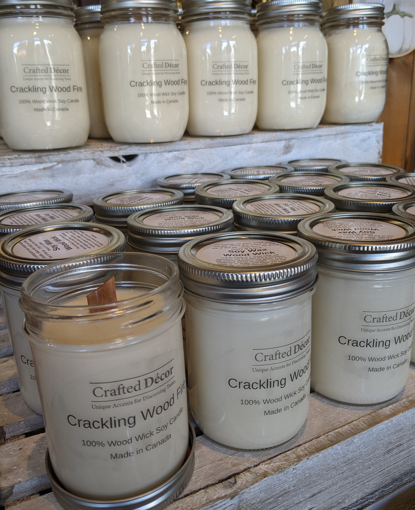Wood Fire Scented Crackling Soy Candle