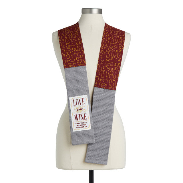 Love and Wine Kitchen Towel Boa
