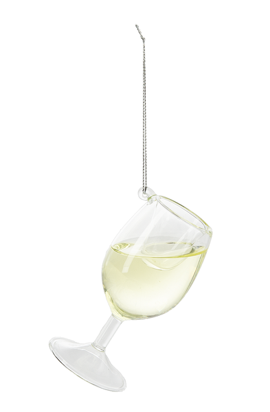 CHEER-DONNAY WINE GLASS ORNAMENT
