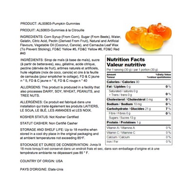 Nutritional Information - Ghoulish Gummies Gift Bag