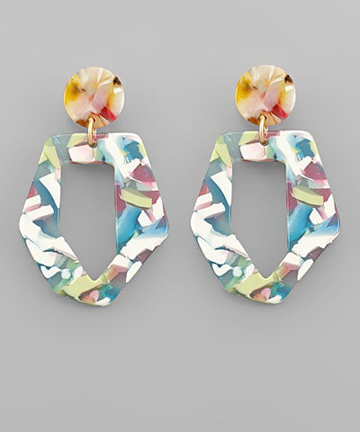 Colorful Hexagon Earrings